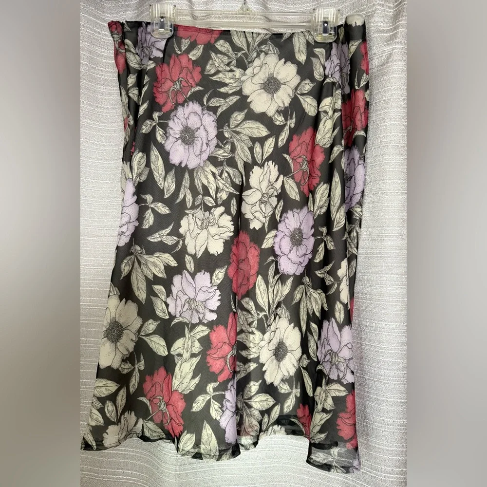 Geoffrey Beene Floral Pencil Skirt - Black, Red, Purple - Picture 2 of 5